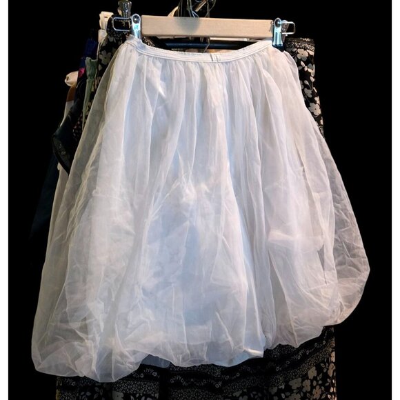 Seamprufe Vtg 50s Bloomers Half-Slip White Sz S Billowy Bubble Skirt Sheer Puffy - Picture 12 of 12